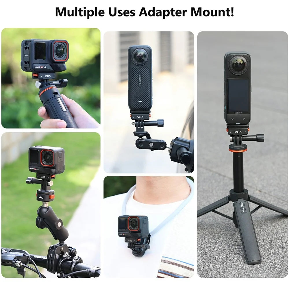 VRIG AC-41 Anti Shake Camera Adapter for Insta360 Ace Pro 2 / Ace Pro / Ace / X5 Compatible with GoPro Mount - 6