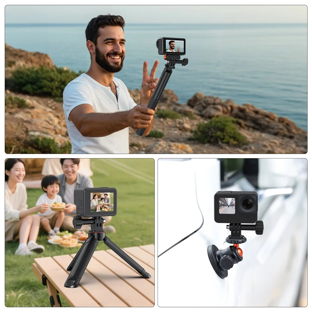 VRIG For GoPro Camera 1 / 4 Inch Adapter Universal 180 Degree Tilt Adjustment Mount Base - 6