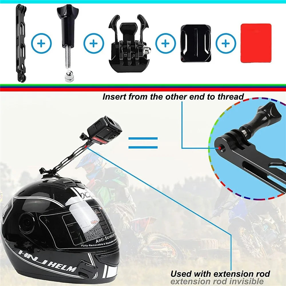 23Pcs / Set Motorcycle Accessory Bundle for Insta360 / DJI / GoPro Action Camera Mount Kit - 3