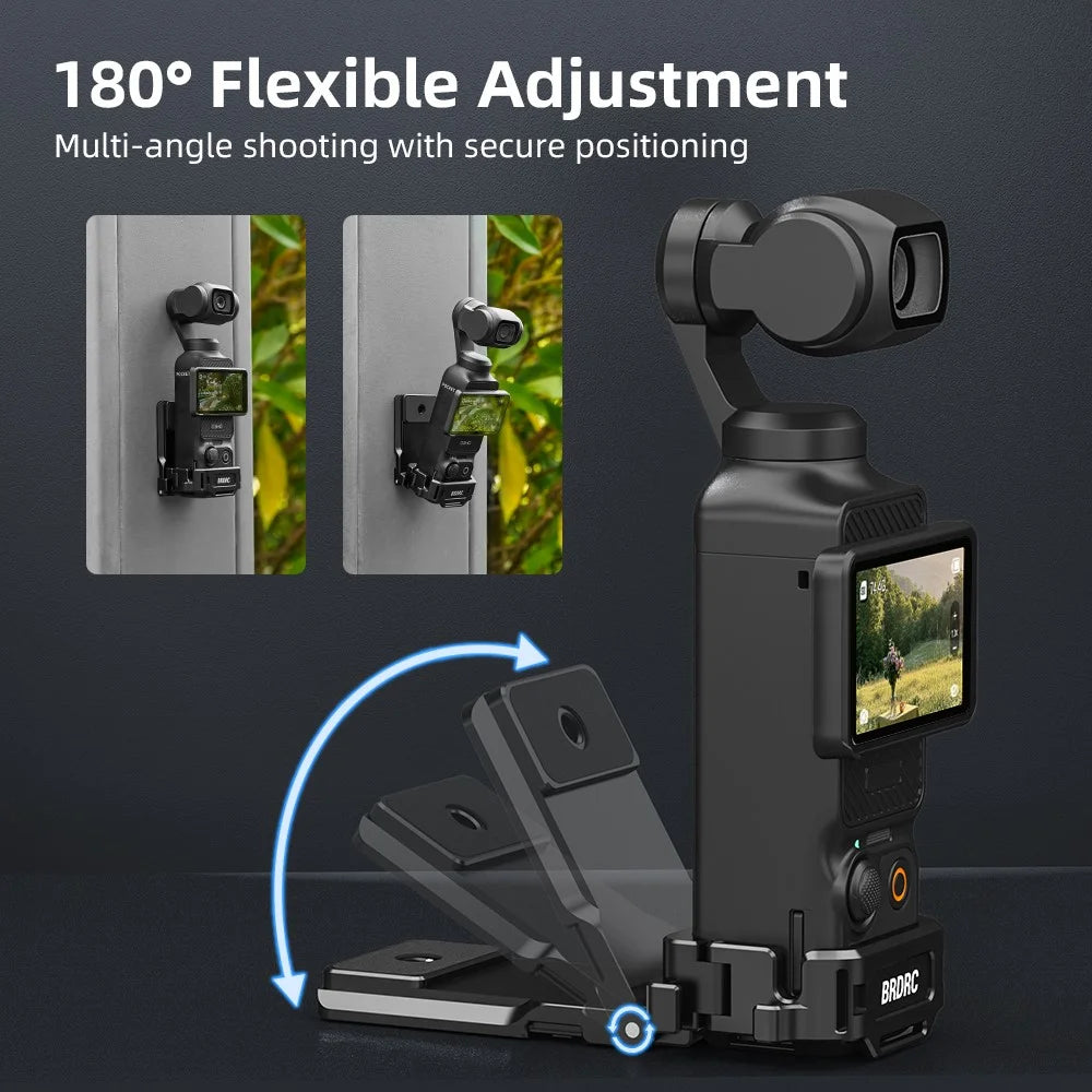 BRDRC For DJI Osmo Pocket 3 Multifuctional Magnetic Bracket Mount Expansion Adapter with Wrist Strap - 7