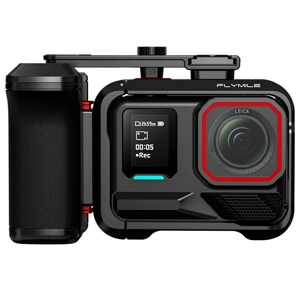 FLYMILE For Insta360 Ace Pro / Pro 2 Photography Handle Set Camera Grip Holder Plastic Cage Kit with Adjustable Shutter - 3