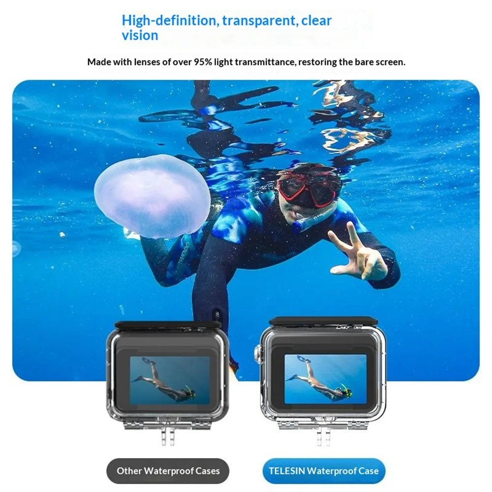 TELESIN For Insta360 Ace Pro 2 Waterproof Case 45m Underwater Diving Shell Protective Cover - 4