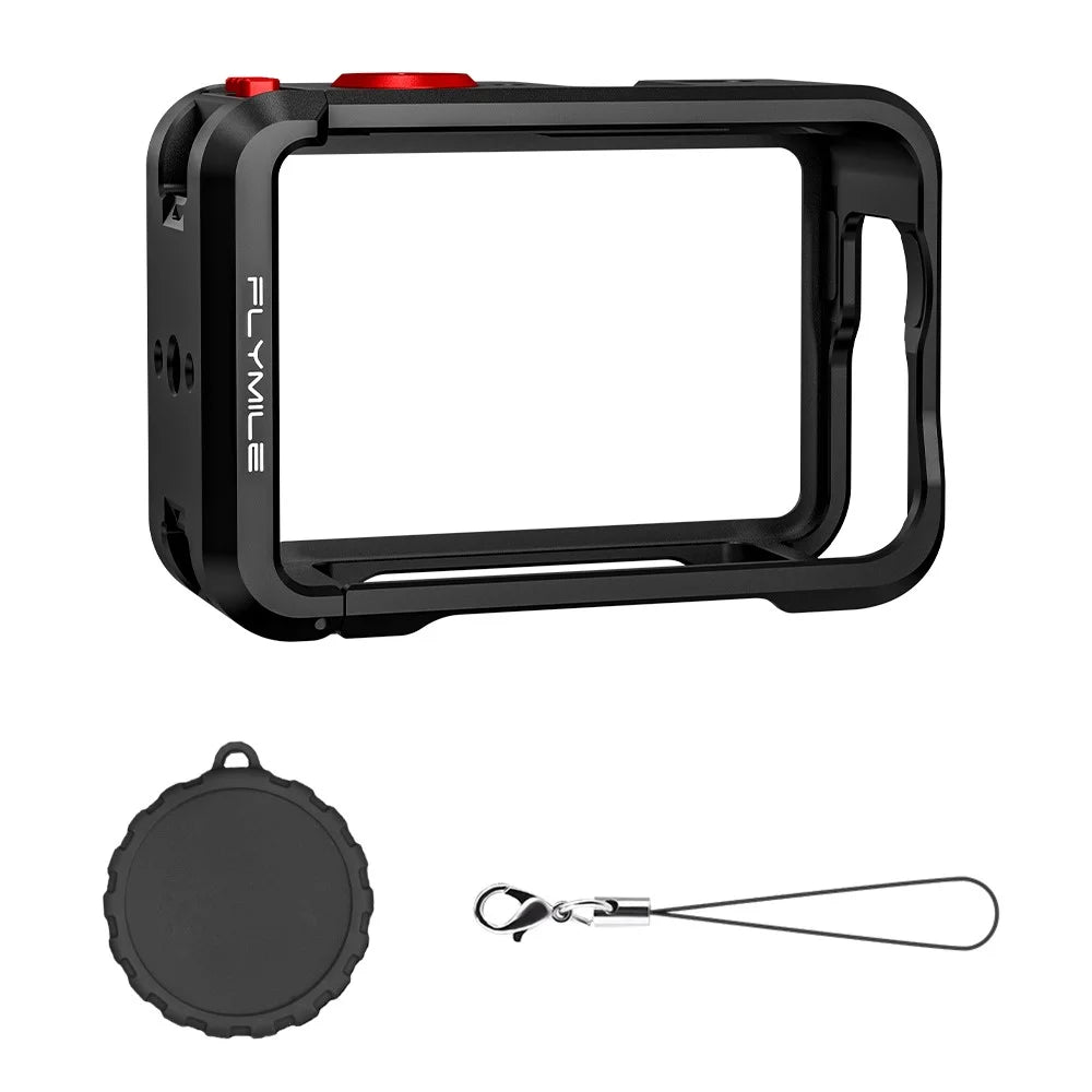 FLYMILE Single Opening Camera Cage for DJI Osmo Action 6 Protective Metal Frame with Cold Shoe and 1 / 4" Thread - 1
