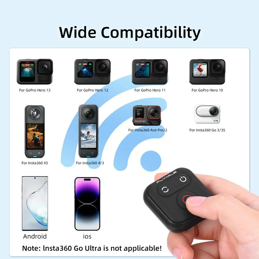 FLYMILE Wireless Controller Wrist Strap for Insta360 / GoPro / Phone Bluetooth-compatible Remote Control - 4