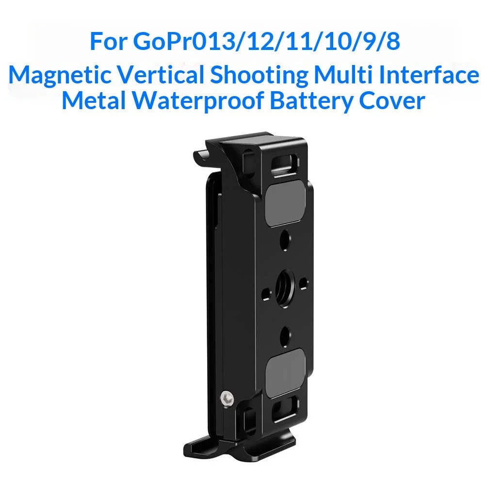 BGNING For GoPro Hero 13 / 12 / 11 / 10 Sports Camera Vertical Shooting Magnetic Battery Cover - Black - 6