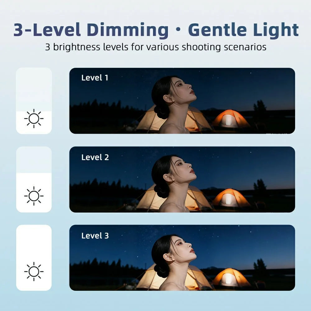 For DJI Osmo Pocket 3 Magnetic Fill Light 3 Color Temperature LED Light for Photography Live Streaming - Black - 6
