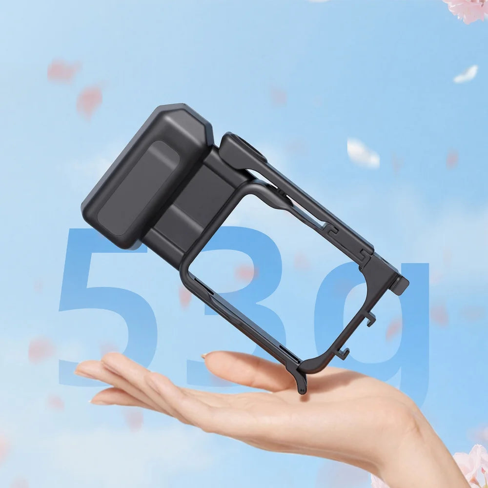 SUNNYLIFE GU-BK150 For Insta360 Go Ultra Rabbit Cage Handle Street Photography Grip Quick Release Frame - Black - 4
