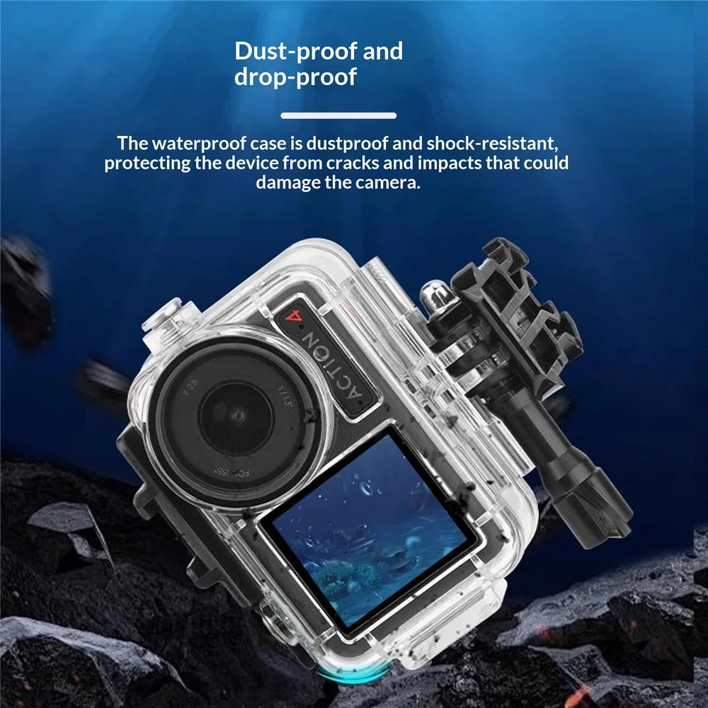 Waterproof Camera Case for DJI Osmo Action 5 Pro / 4 / 3 Protective Cover with Dual Cold Shoe Mount Anti Fog Inserts - Black / White - 2