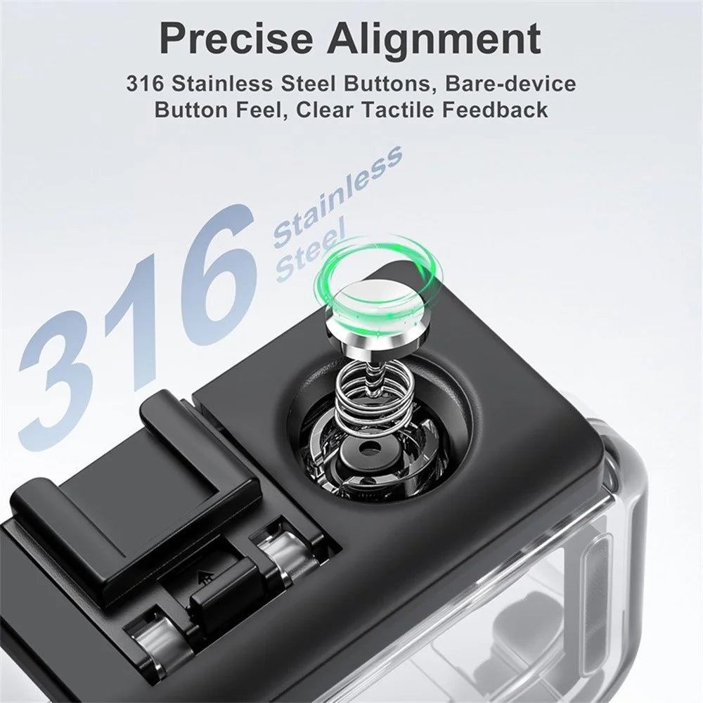 Waterproof Camera Case for DJI Osmo Action 6 30m Underwater Protection Anti-Fog Insert Dual Cold Shoe Mount Dive Cover - 2