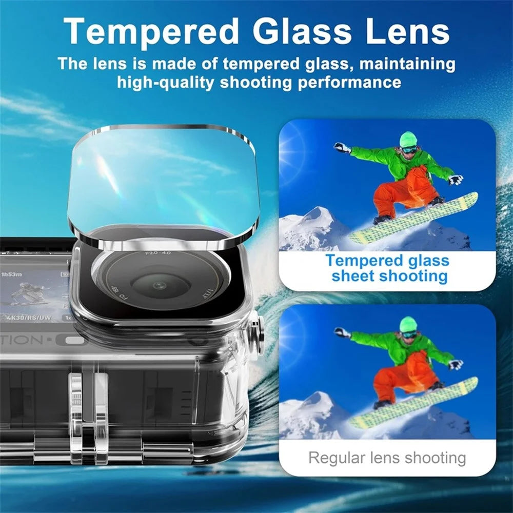 Waterproof Camera Case for DJI Osmo Action 6 30m Underwater Protection Anti-Fog Insert Dual Cold Shoe Mount Dive Cover - 3