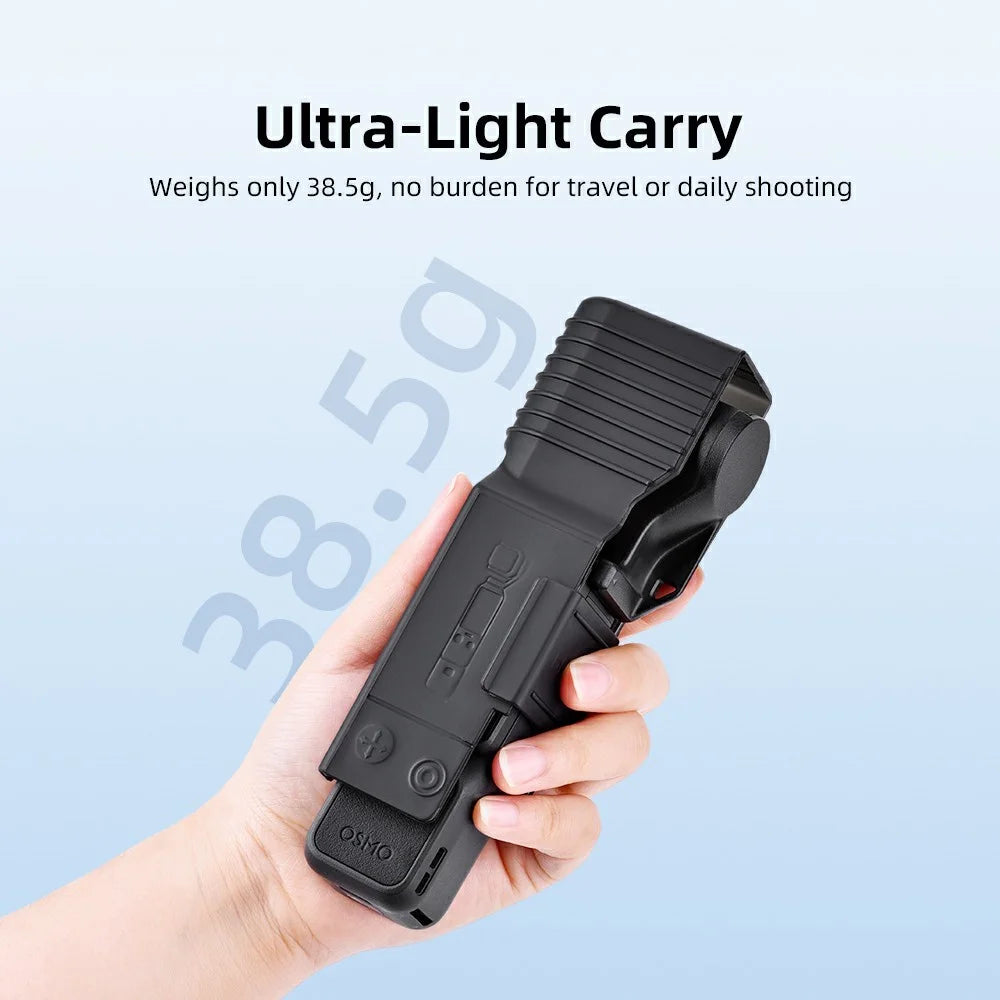 BRDRC Protective Case for DJI Osmo Pocket 4 / 3 Hard Shell Shockproof Cover with Lanyard - Black - 7