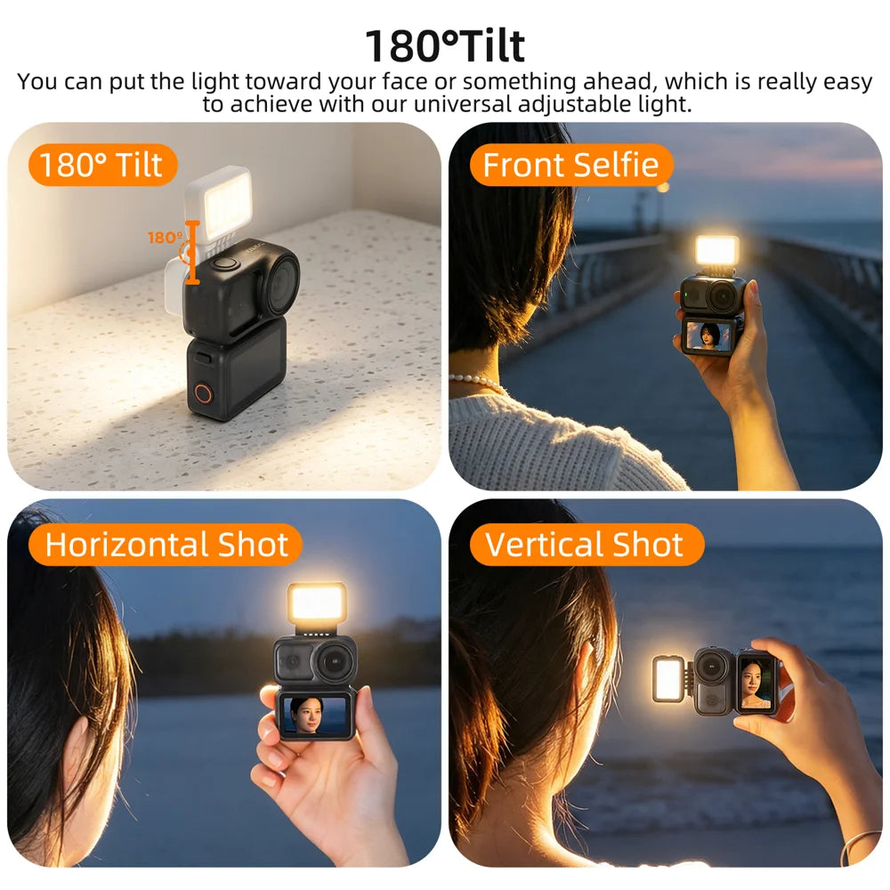 SUNNYLIFE For DJI Osmo Nano Magnetic Fill Light 3 Color Temperature LED Video Light Photography Accessories - Black - 5