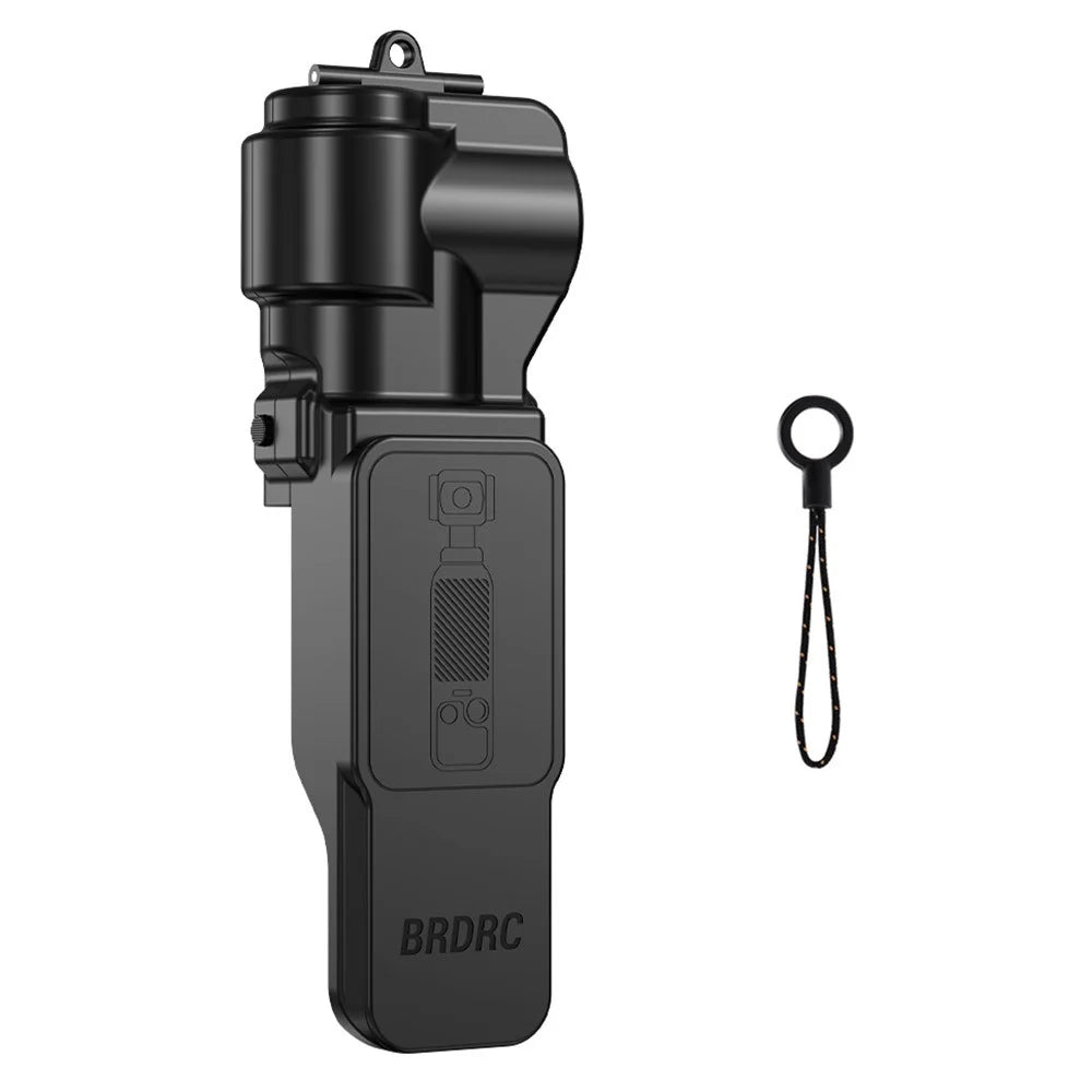 BRDRC For DJI Osmo Pocket 4 / 3 Protective Case Shockproof Flip Top Cover with Magnetic Filter Slot - Black - 1