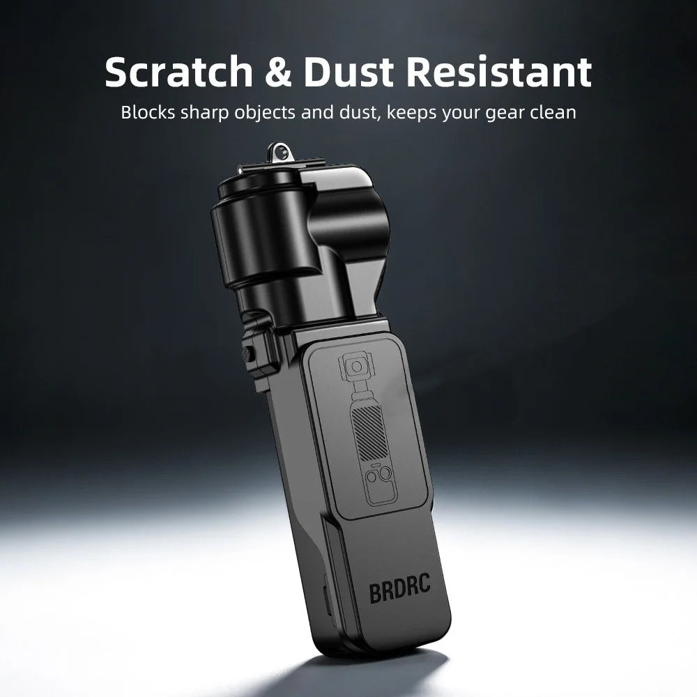 BRDRC For DJI Osmo Pocket 4 / 3 Protective Case Shockproof Flip Top Cover with Magnetic Filter Slot - Black - 6