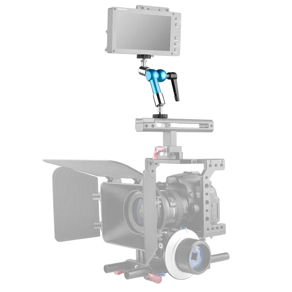 YELANGU A75 7-inch Metal Arm Mount Camera Adjustable Extension Rack DV Monitor LCD Screen Rotating Stand for Live-stream Photography - 1