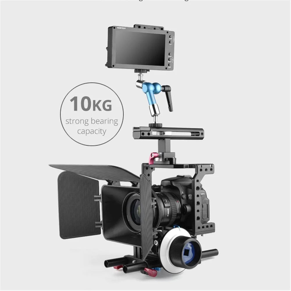 YELANGU A75 7-inch Metal Arm Mount Camera Adjustable Extension Rack DV Monitor LCD Screen Rotating Stand for Live-stream Photography - 3