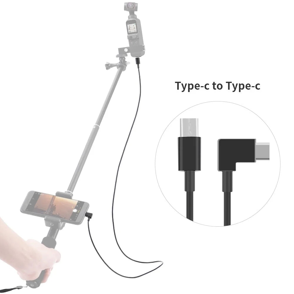 100cm Data Line Camera Direct Connection to Mobile Phone Conversion Wire Type-C to Type-C/Micro USB Cable for DJI Osmo Pocket 2 - Type-C to Type-C - 2