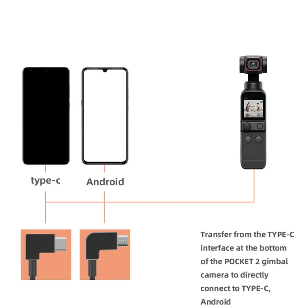 100cm Data Line Camera Direct Connection to Mobile Phone Conversion Wire Type-C to Type-C/Micro USB Cable for DJI Osmo Pocket 2 - Type-C to Type-C - 7