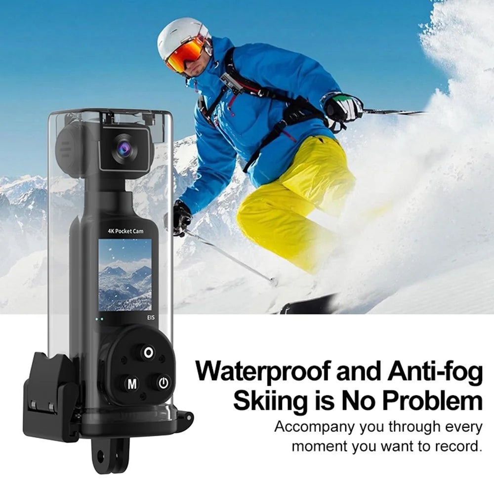 K2 Action Camera 4K Pocket Camera with Waterproof Case, WiFi HD Sports Camera 270 Degree Manual Rotation Cam - Black - 3
