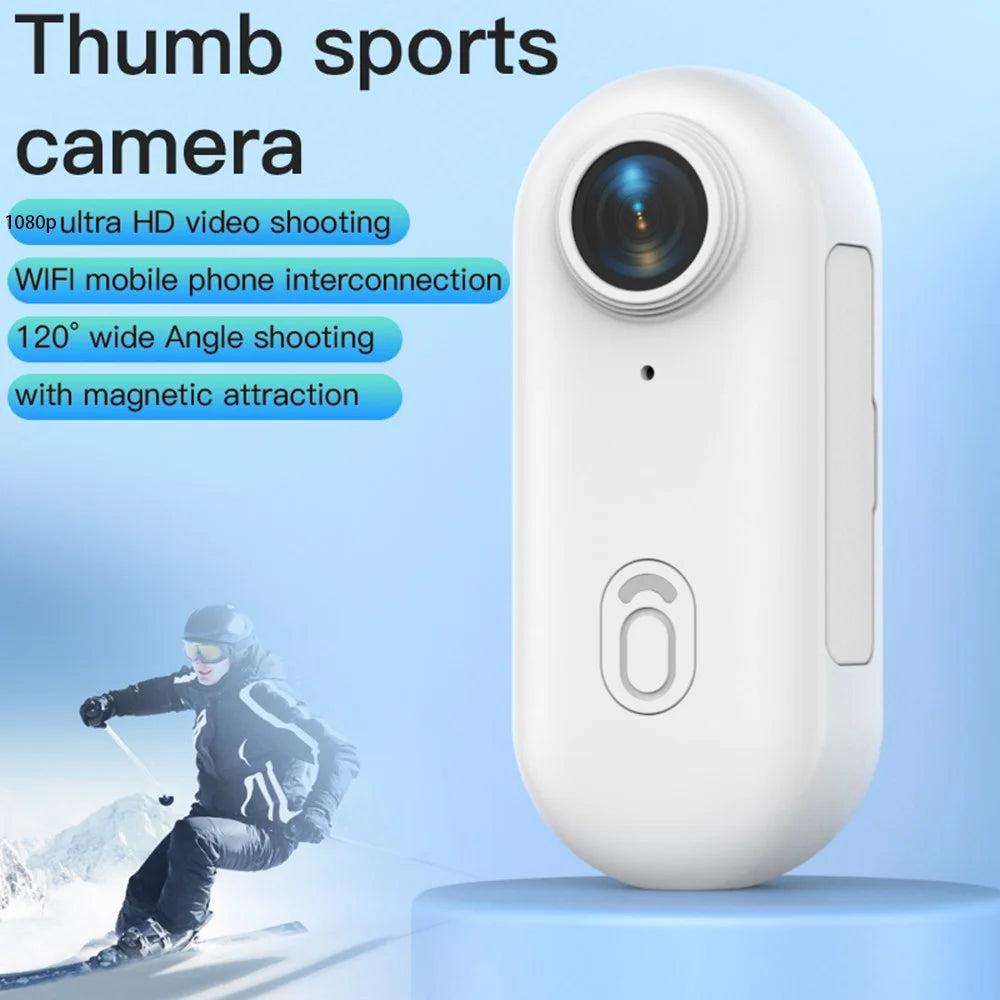 H88 Mini Thumb Camera 1080P HD Action Camera 120° Wide Angle WiFi Sports Camera for Pets Motorcycle Travel Recording - Black - 2