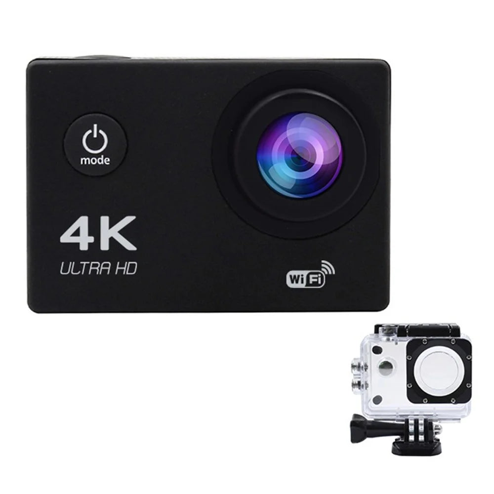 F200 2.0 Inch 140 Degree Wide Angle WiFi Underwater Action Camera 4K Video Cam - Black - 1