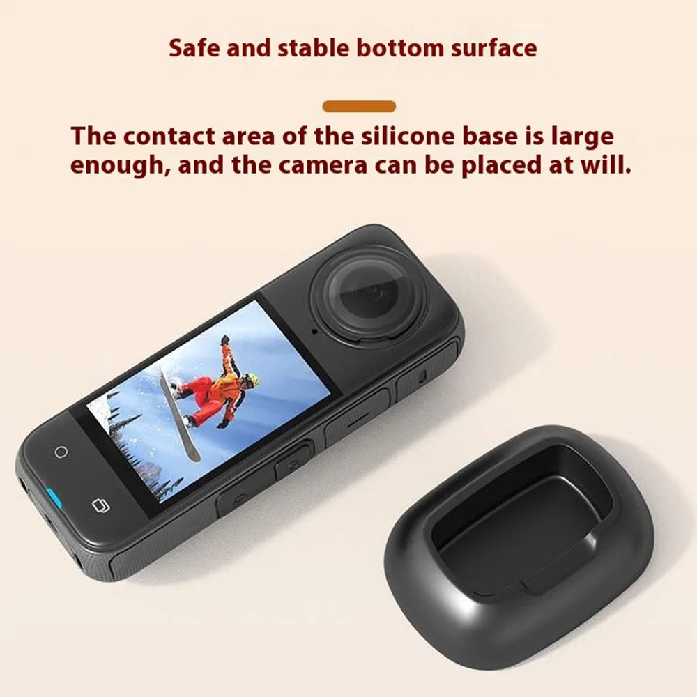 FLYMILE For Insta360 X5 / Insta360 X4 Sports Camera Silicone Desktop Fixed Stand Upright Base - 7