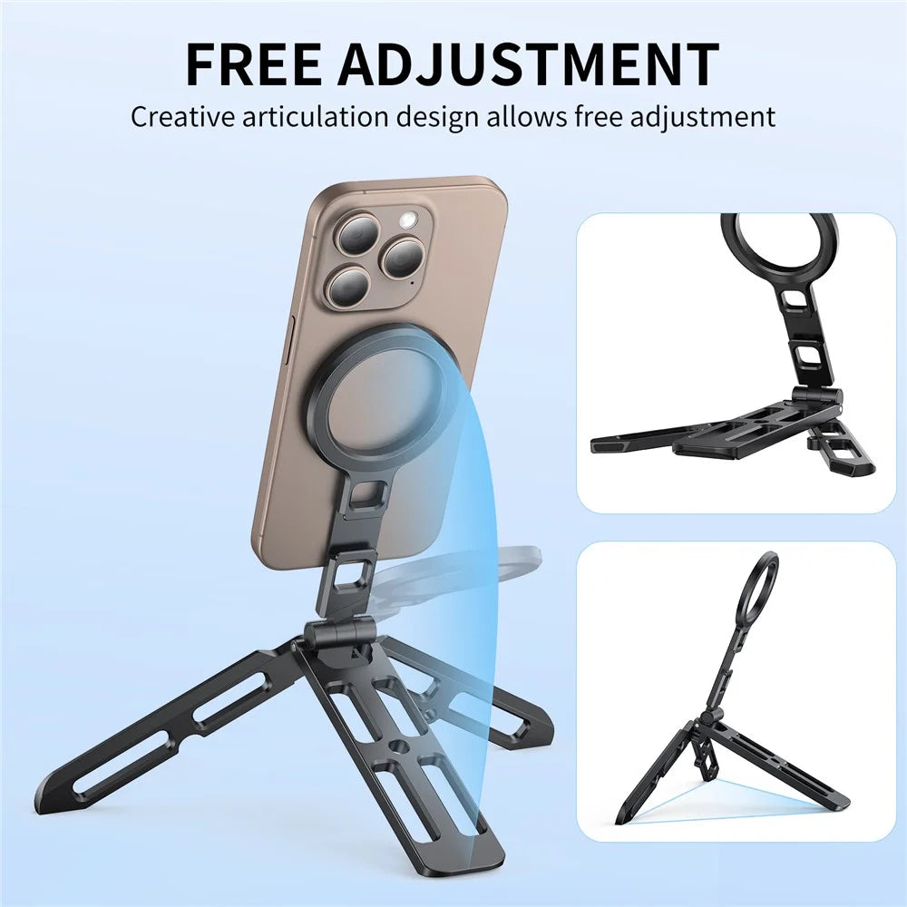 VRIG MG-21 Dual-Sided Magnetic Foldable Phone Stand Aluminum Alloy Portable Desktop Bracket - 2