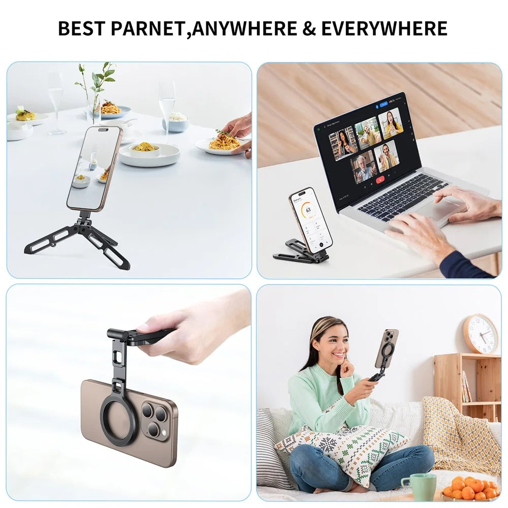 VRIG MG-21 Dual-Sided Magnetic Foldable Phone Stand Aluminum Alloy Portable Desktop Bracket - 7