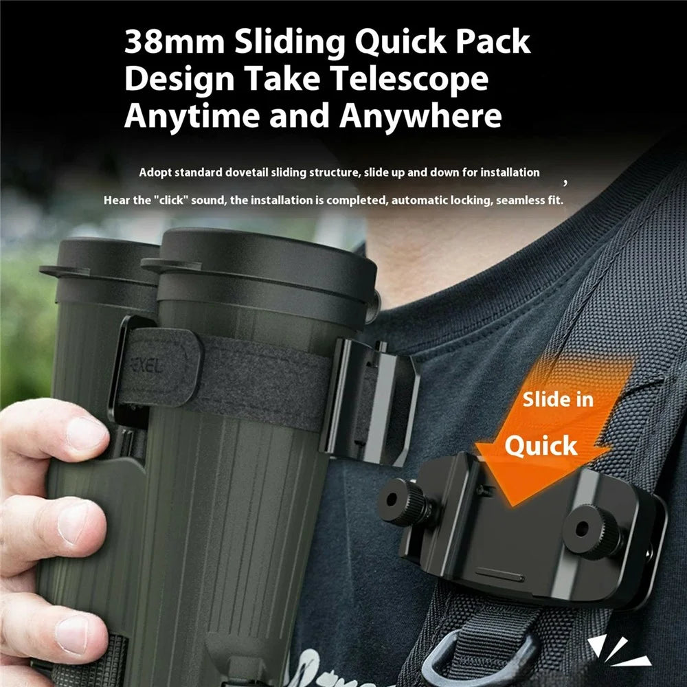 APEXEL APL-F007 Quick Release Plate Backpack Clip Binocular Mount Tripod Adapter Set for DSLR Camera / Telescope - 5
