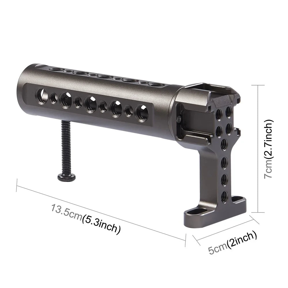 PULUZ PU3072GT Aluminum Alloy Top Handle with 3 Cold Shoe Mounts for Mirrorless DSLR Camera - 5