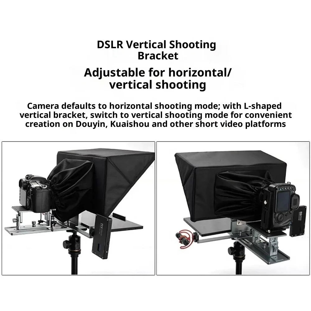 FEELWORLD TP16 11 Inch Camera Teleprompter Portable Folding Prompter / Video Recording Screen for DSLR / Smartphone / Live Streaming - 5