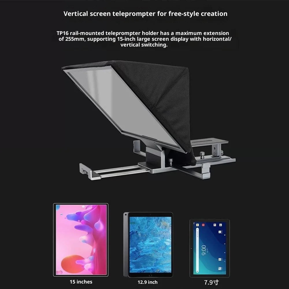 FEELWORLD TP16 11 Inch Camera Teleprompter Portable Folding Prompter / Video Recording Screen for DSLR / Smartphone / Live Streaming - 7