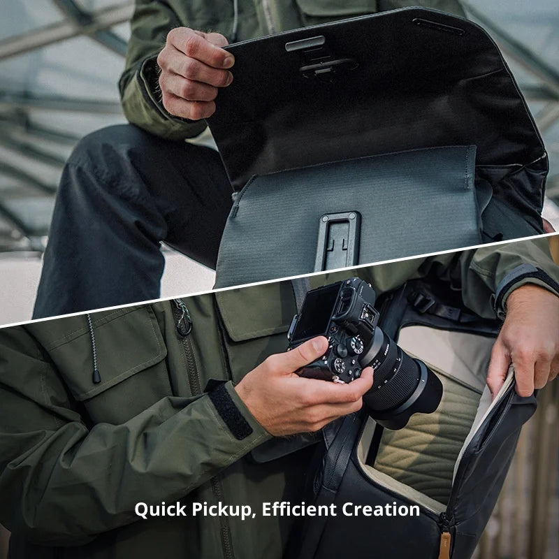 PGYTECH OneGo 25L Camera Backpack Waterproof Travel Bag with Magnetic Closure for DSLR / Mirrorless Photography - Matte Black - 5