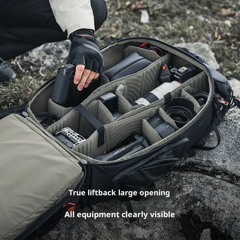 PGYTECH OnePro Focux DSLR Camera Photography Backpack 25L Travel Bag with External Compartment for Outdoor Hiking - Deep Space Black - 3
