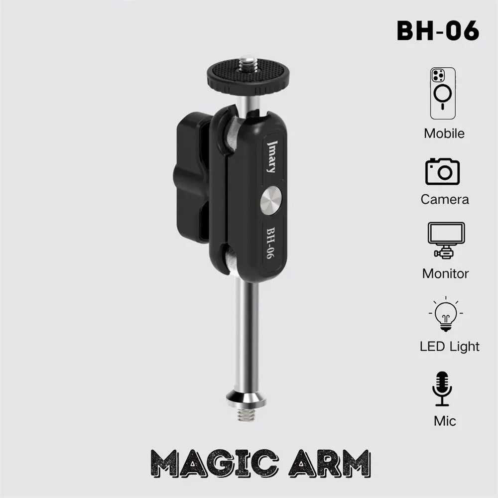 JMARY BH-06 Aluminum Alloy Magic Arm Holder Dual Ball Heads 360° Rotation DSLR Camera Video Extension Bracket - 3