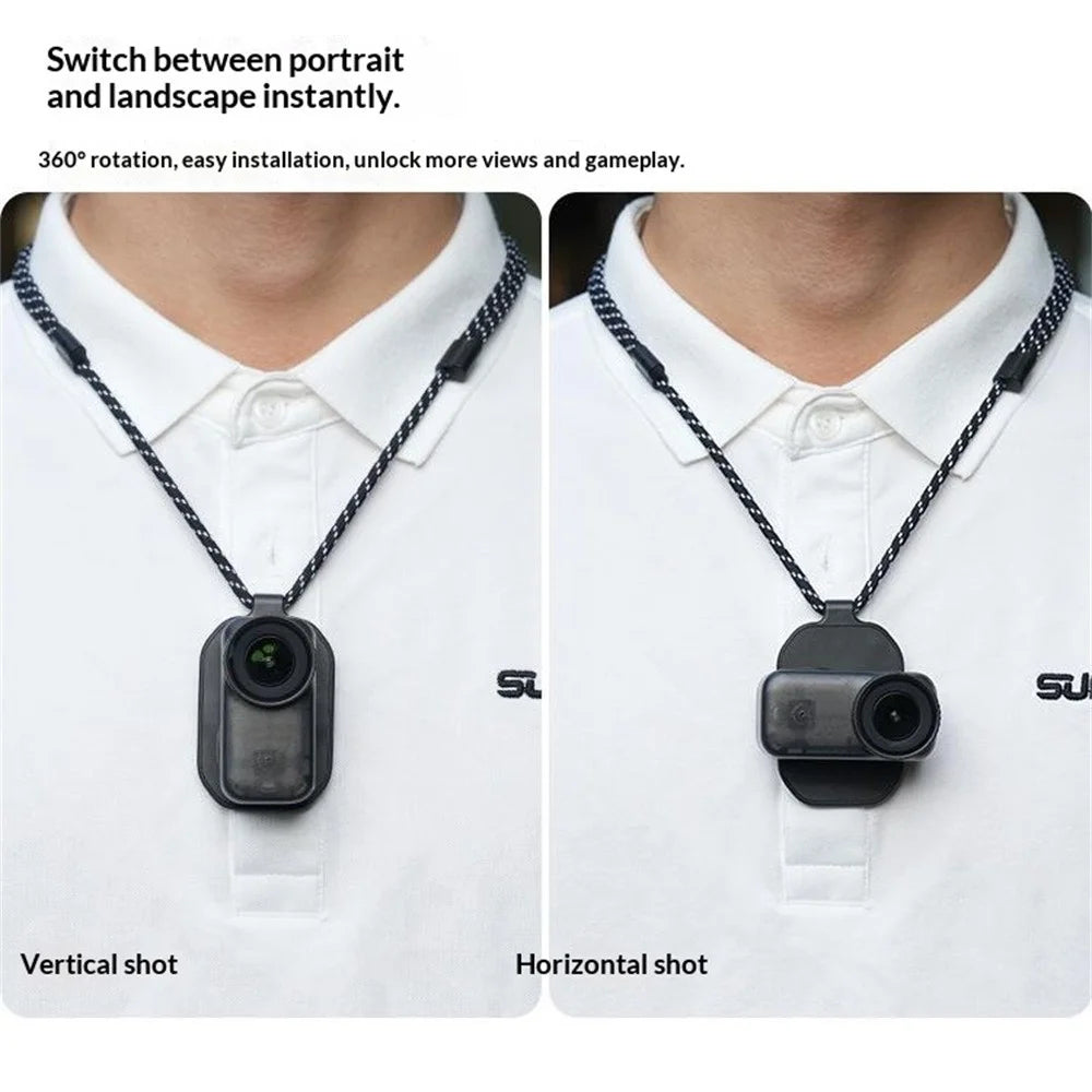 SUNNYLIFE ON-ZJ112 For DJI Osmo Nano / Mic / Insta360 GO 3 / 3S Magnetic Neck Strap POV Shooting Microphone Holder - Black - 5