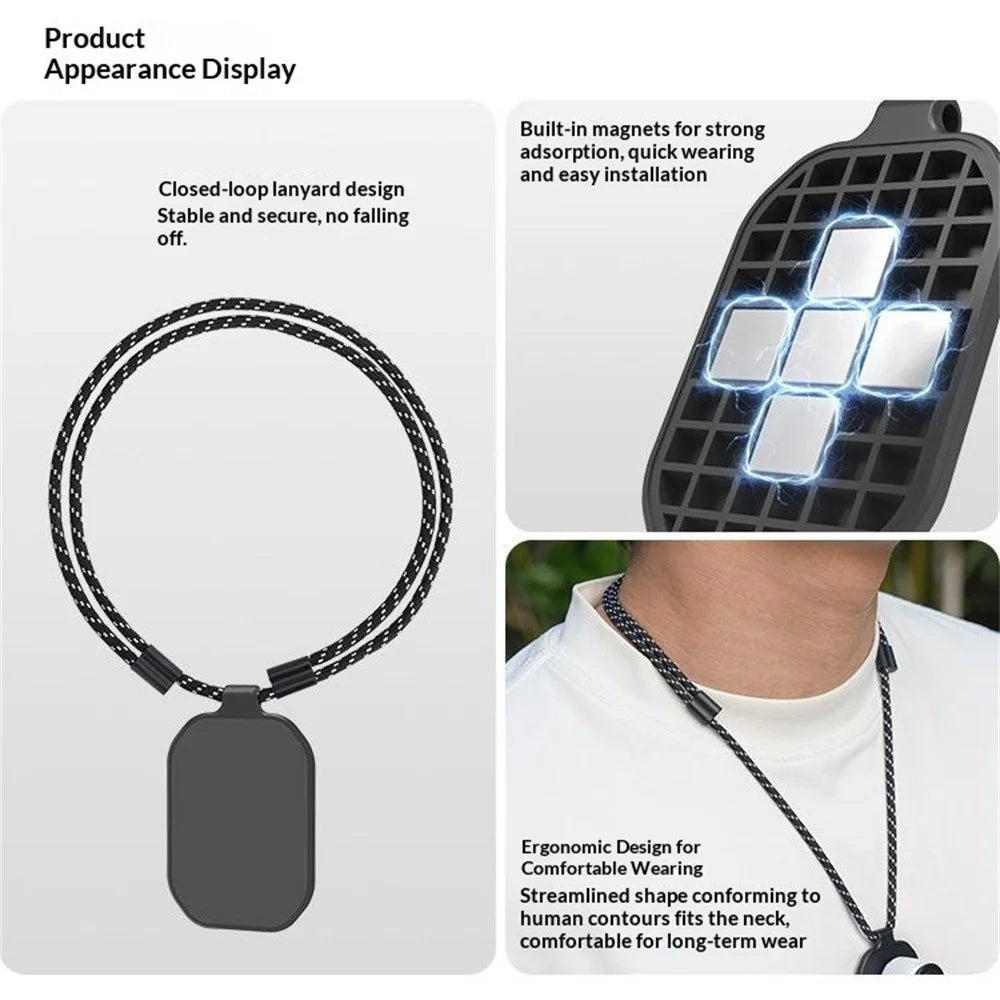 SUNNYLIFE ON-ZJ112 For DJI Osmo Nano / Mic / Insta360 GO 3 / 3S Magnetic Neck Strap POV Shooting Microphone Holder - Black - 7