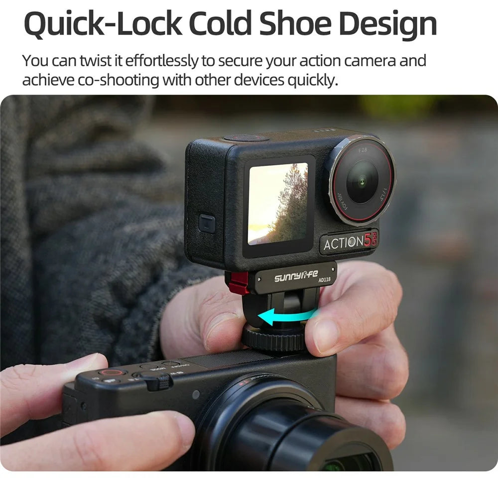 SUNNYLIFE AD118 Magnetic Quick Release Adapter for DJI Osmo 360 / Action 5 Pro / 4 / 3 / 2 Adjustable Camera Mount - 7
