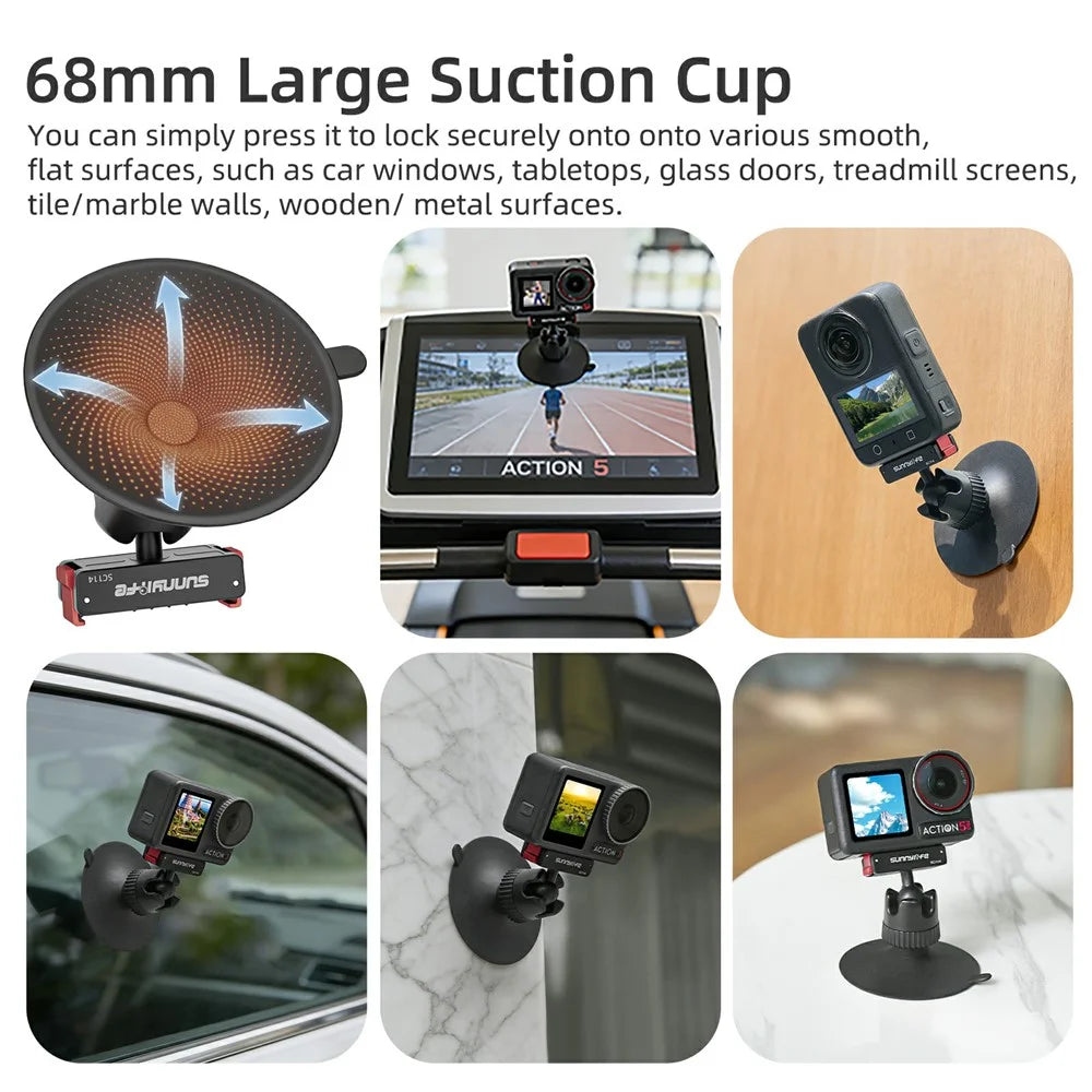 SUNNYLIFE SC114 Magnetic Quick Release Ball Joint Suction Cup Mount for DJI Osmo 360 / Action 5 Pro / 4 / 3 Camera - 6