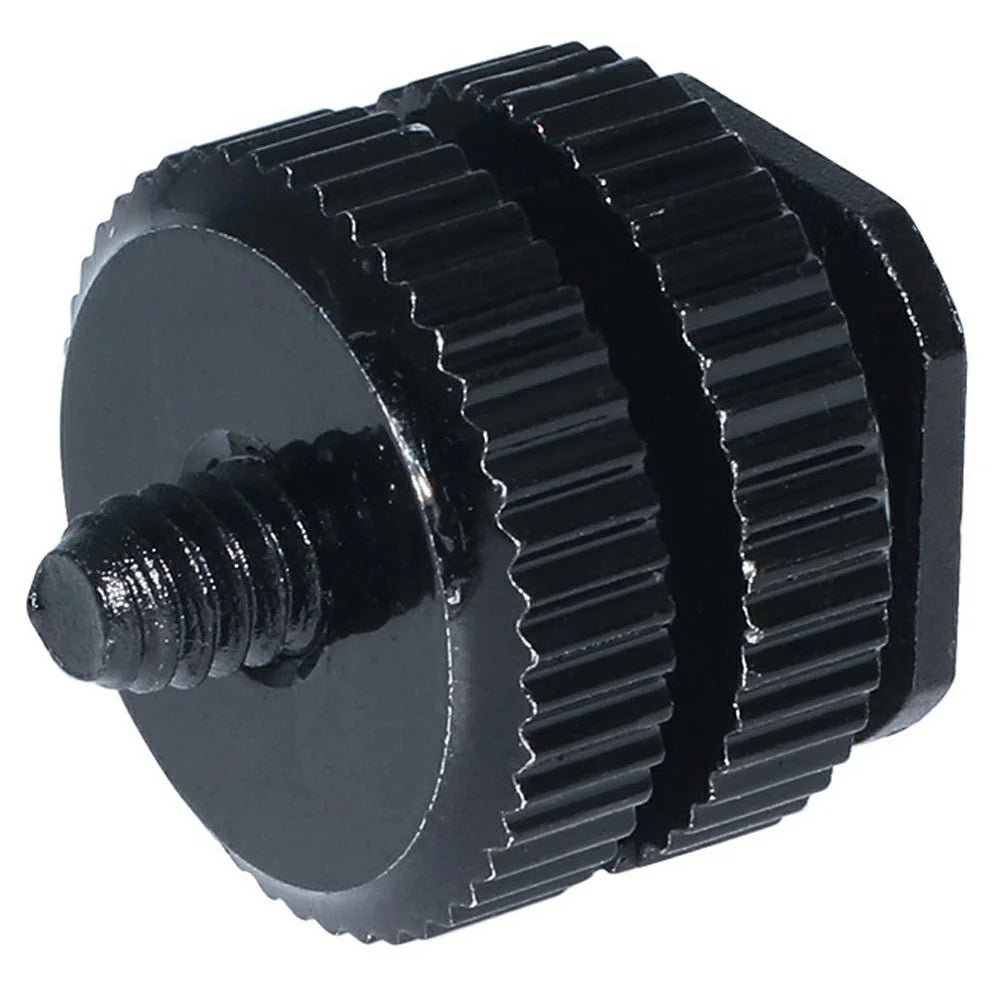 E001 1 / 4 Inch Screw Hot Shoe Mount Aluminum Alloy Adapter for Flash DSLR Camera Microphone Stand Bracket - Black - 1