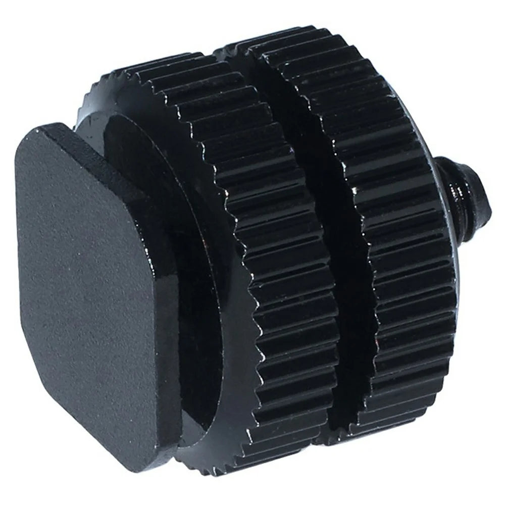 E001 1 / 4 Inch Screw Hot Shoe Mount Aluminum Alloy Adapter for Flash DSLR Camera Microphone Stand Bracket - Black - 2