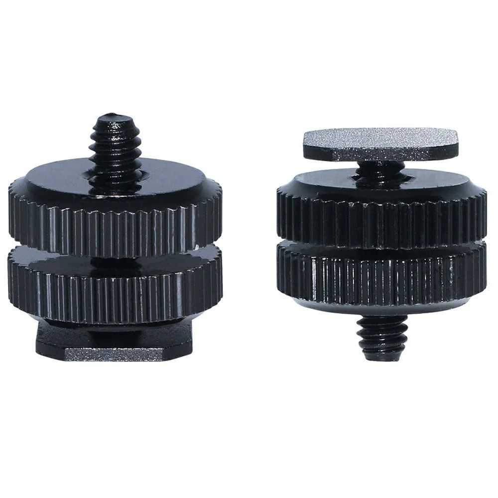 E001 1 / 4 Inch Screw Hot Shoe Mount Aluminum Alloy Adapter for Flash DSLR Camera Microphone Stand Bracket - Black - 7