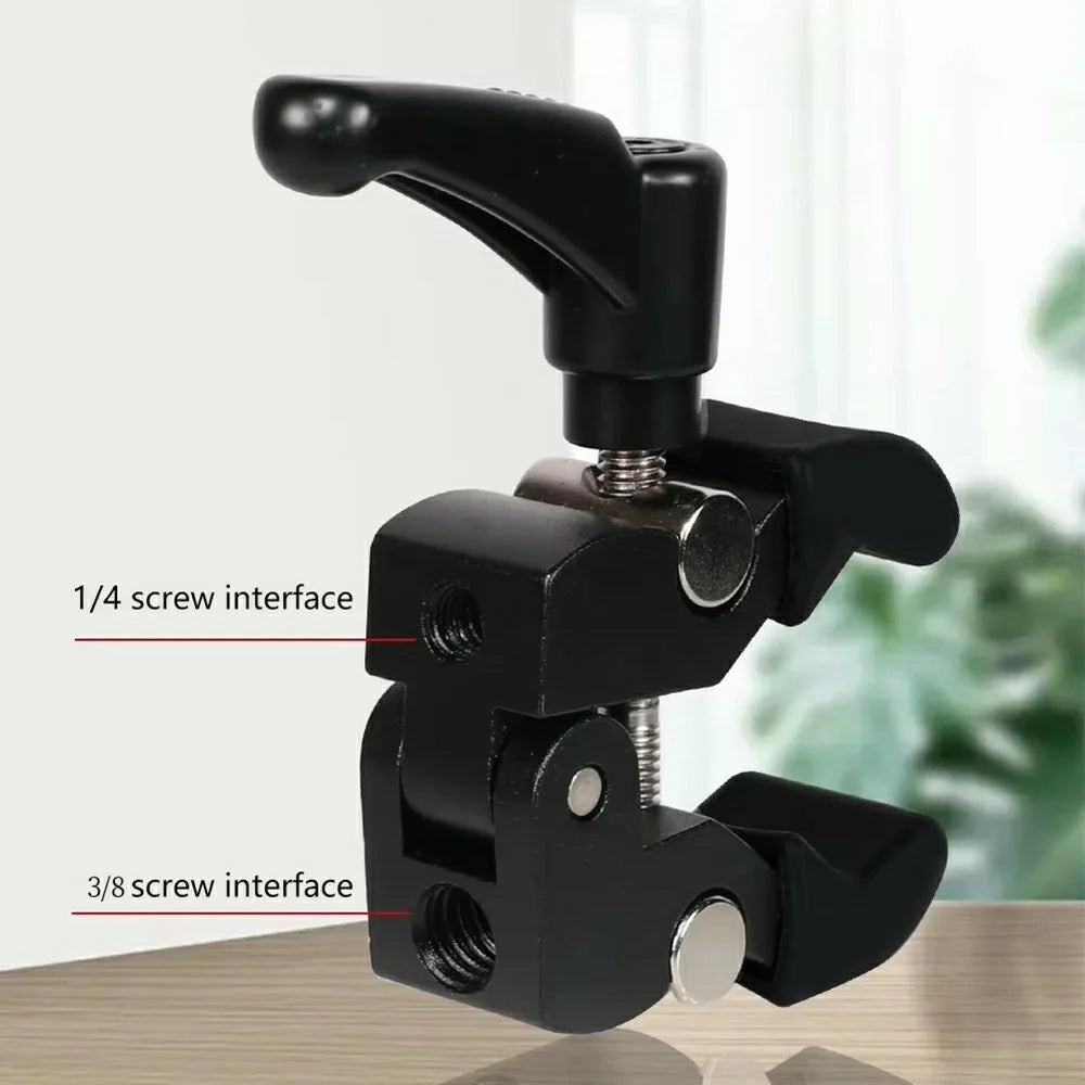 Z039 Photography Clamp 1 / 4'' 3 / 8'' Thread Crab Pliers Clip for DSLR Cameras - Black - 3