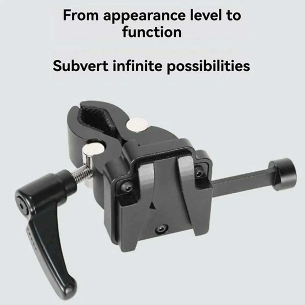 LB16 Aluminum Alloy Camera Clamp V-Lock Mount Quick Release Adapter for V-Port Battery Plate - Black - 3