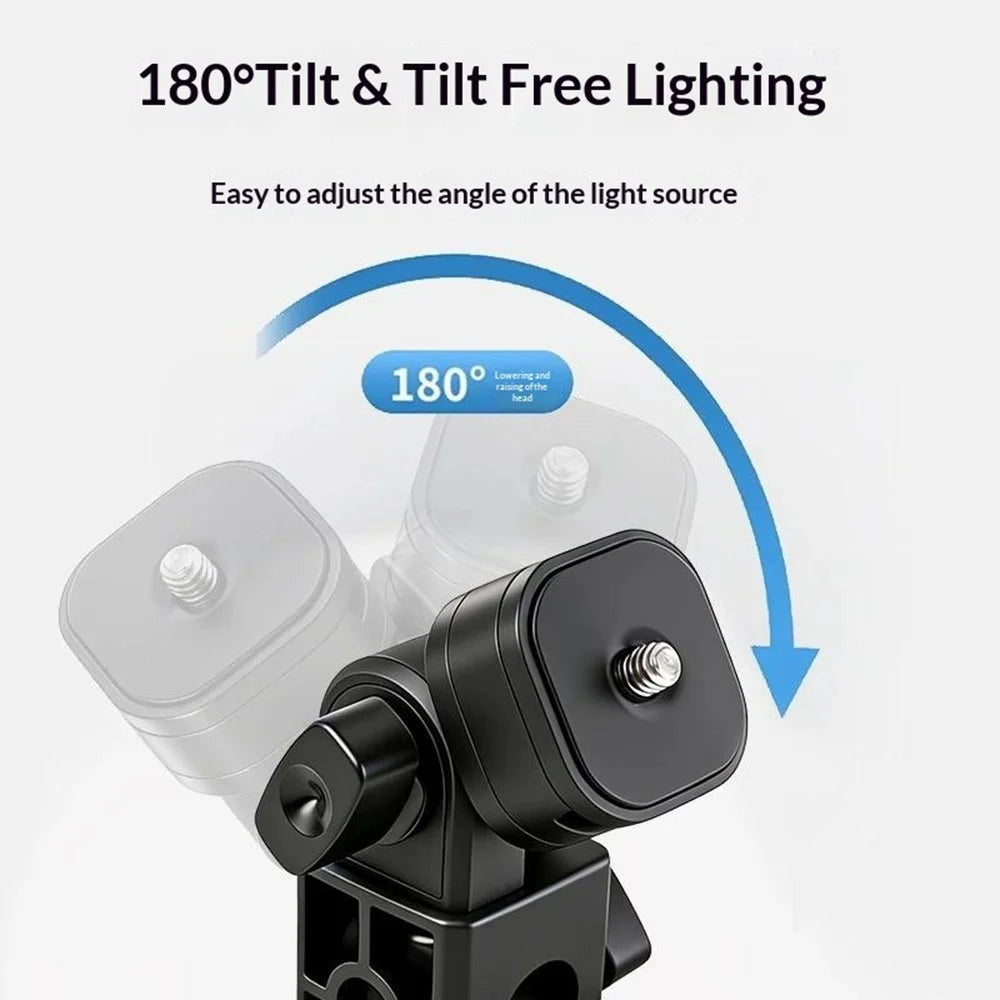 Y079 180 Degree Rotating Light Stand Adapter Bracket 1 / 4 Screw Cold Shoe Quick Release Mount for Camera Phone Fill Light - 4