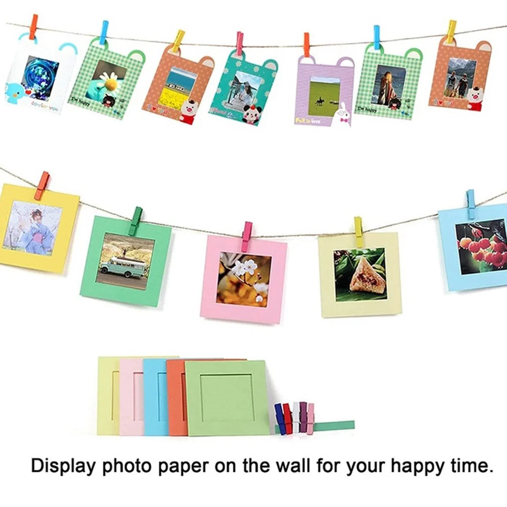 Colorful Bundle Kit Accessories Set for Fuji Instax Mini 12 11 9 8 Film Stickers+Desk Frames+Hanging Frame+Strap - 4