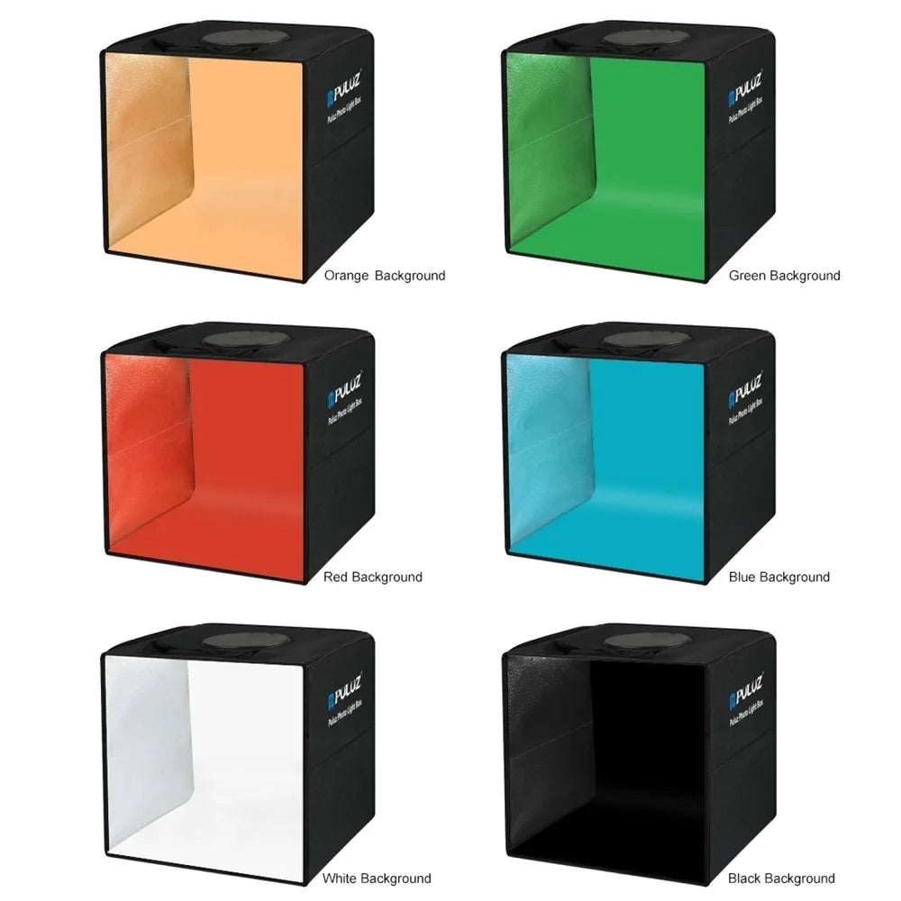 PULUZ PU5032 30cm Portable Folding Photo Studio Box with High CRI LED Ring Light and 6 Color Backdrops - 2
