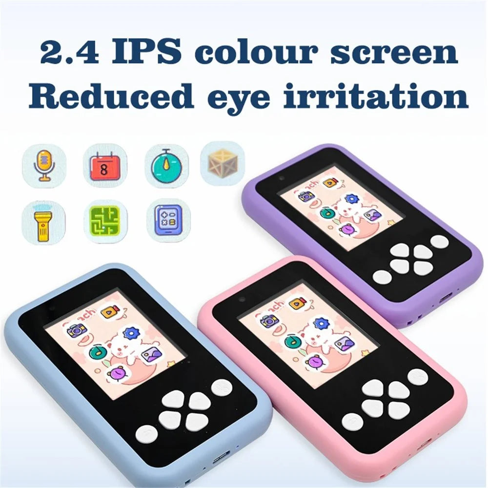 KDC-0027A 2.4-inch Screen Kids Camera Built-in Games Creative Filters Rechargeable HD Digital Camera Toy - Blue - 4