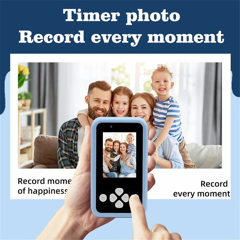 KDC-0027A 2.4-inch Screen Kids Camera Built-in Games Creative Filters Rechargeable HD Digital Camera Toy - Blue - 5