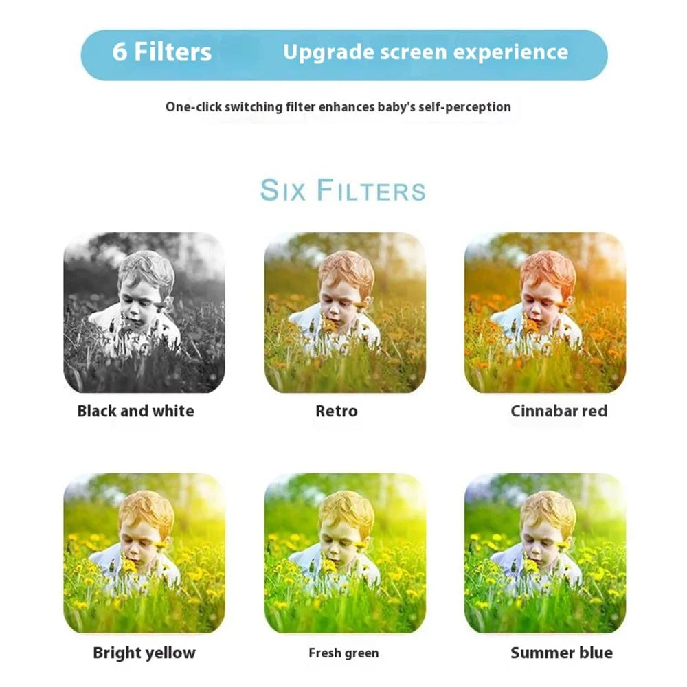 M1 Crocodile Building Block Toy Flip Lens Camera 2.4-inch Screen Kids Camera with Tripod + 32G TF Card + Card Reader - Yellow - 3